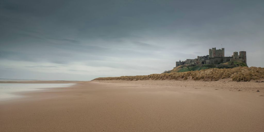 Bamburgh Castle, Northumberland coast line