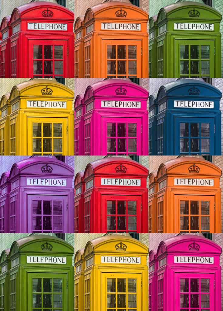 Multicolored Telephone Box