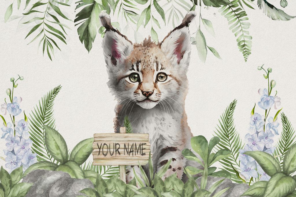 Baby lynx in de jungle