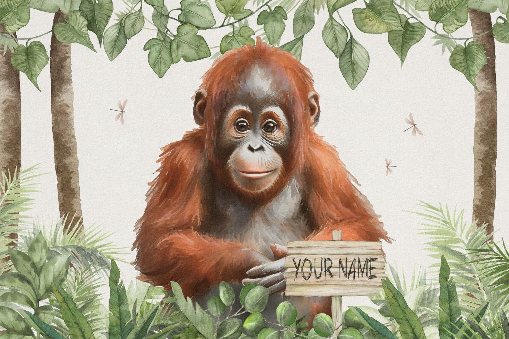 Jonge orang-oetan in de jungle