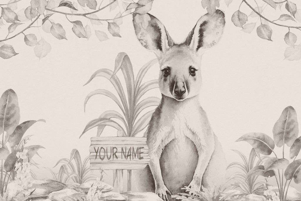 Jonge kangoeroe in de jungle beige