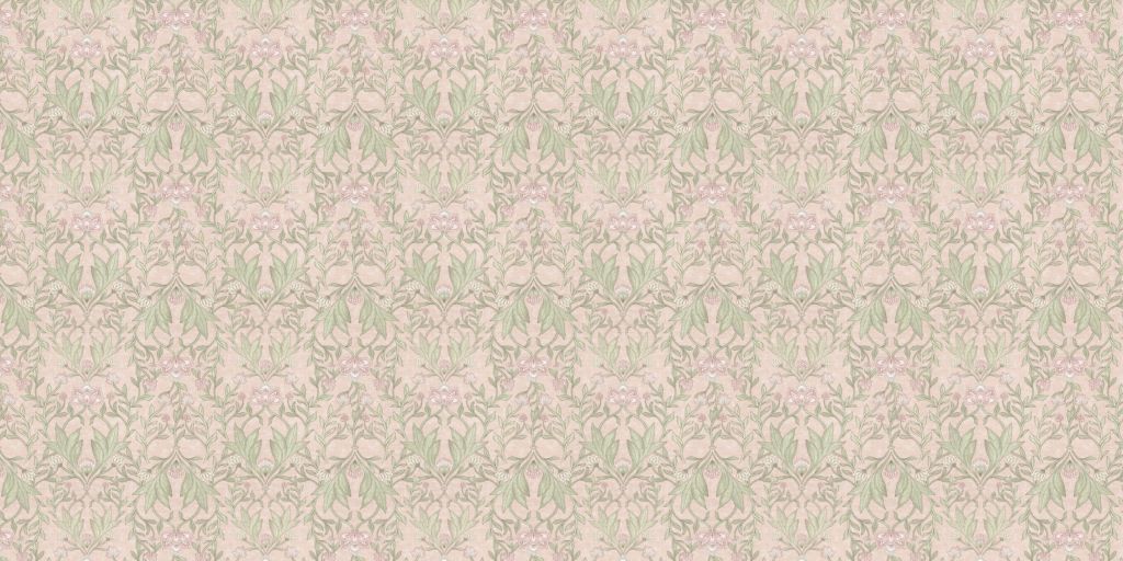 Morris bloemen damask - pastel roze