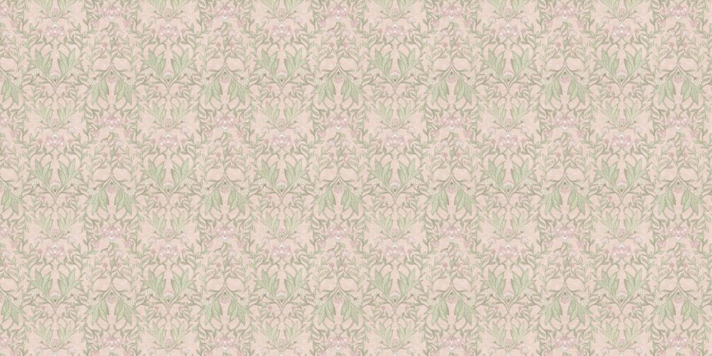 Morris bloemen damask - pastel roze