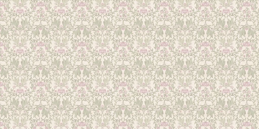 Morris bloemen damask - creme