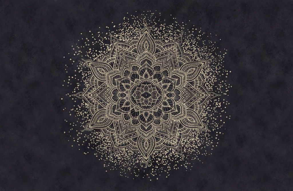 Golden Sparkling Mandala - dark navy