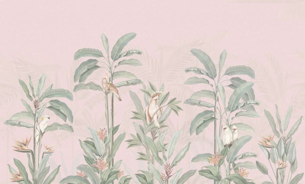 Vintage Jungle Landscape - blush pink