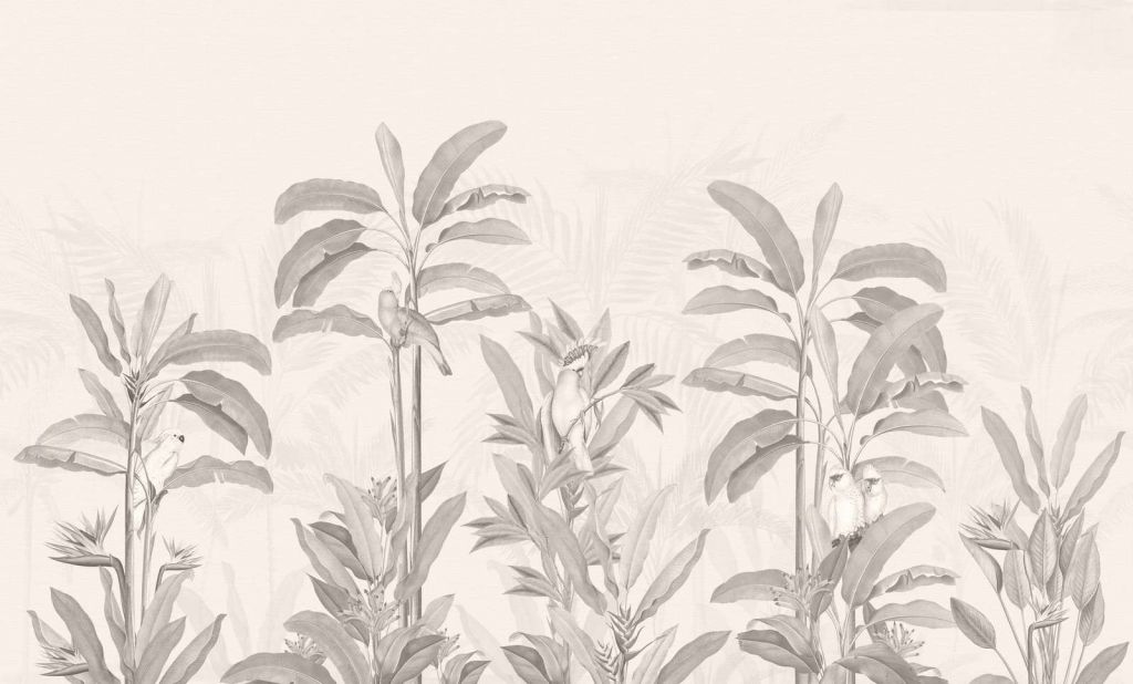 Vintage Jungle Landscape - sepia