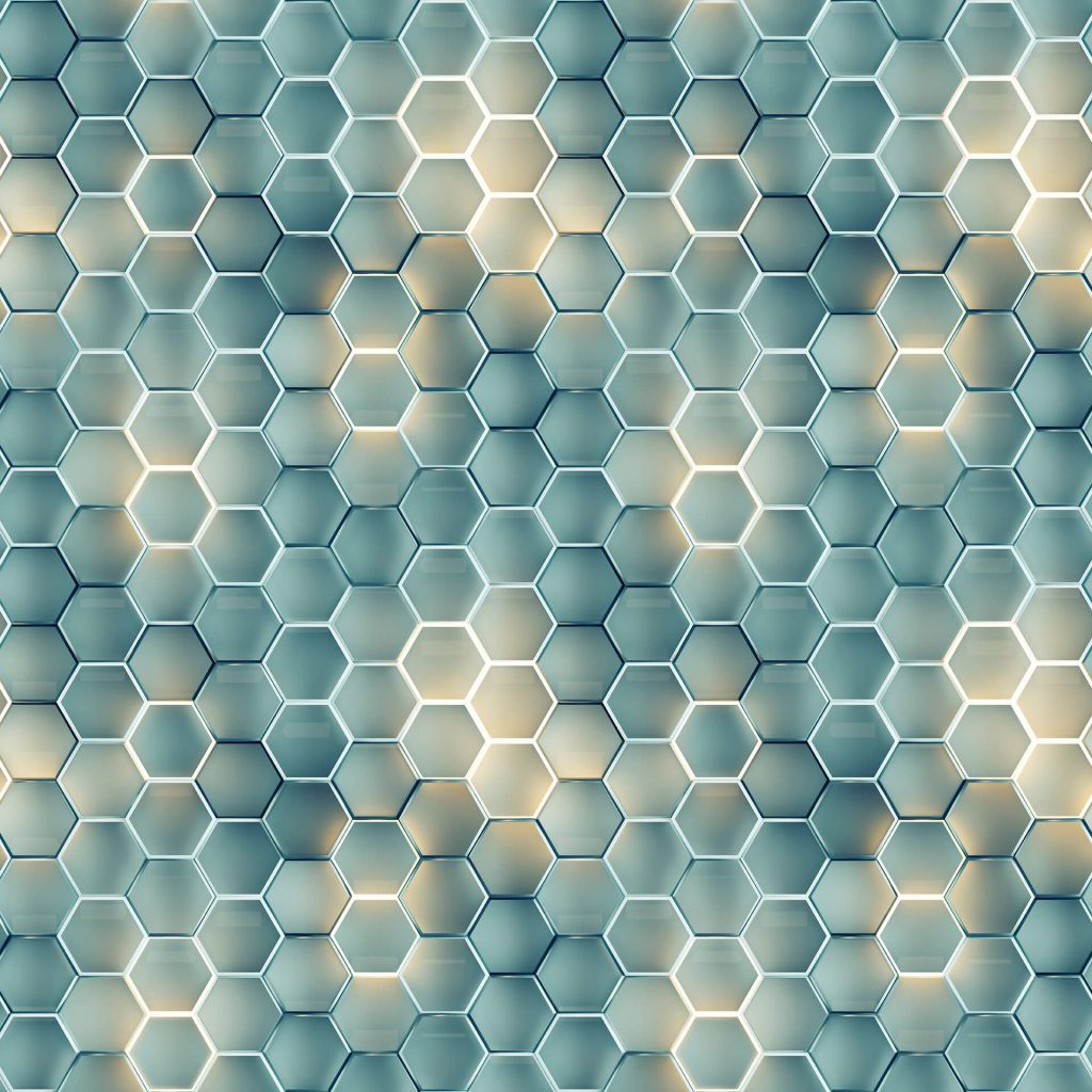 Glimmende hexagons