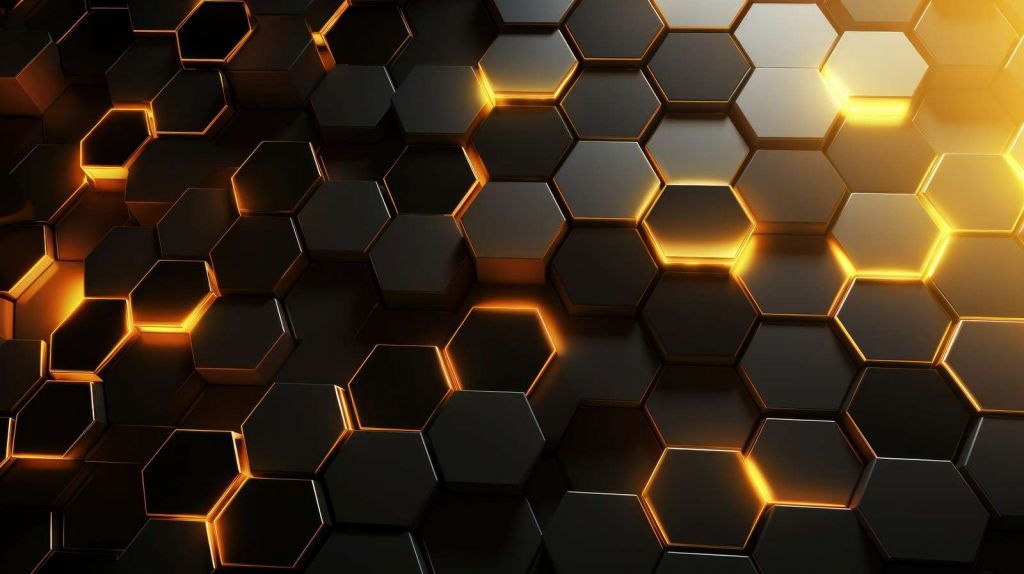 Gloeiend Gouden Hexagons