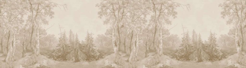 Forest Landscape Beige Panorama
