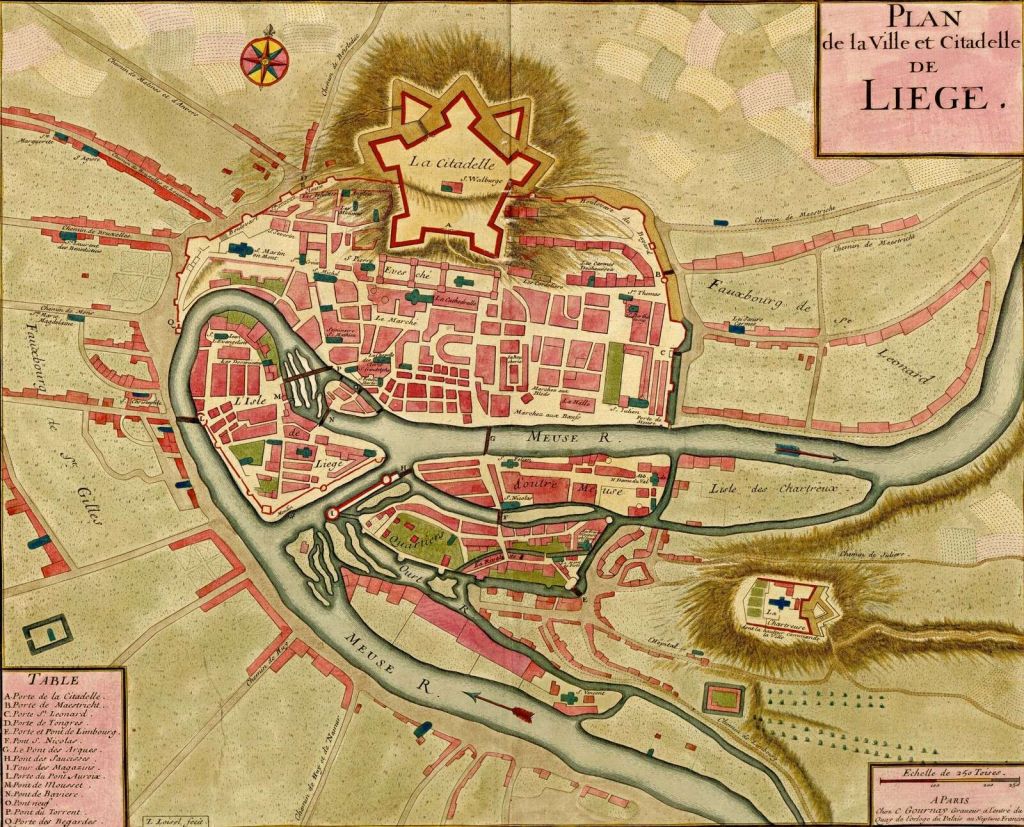 Oude kaart Luik