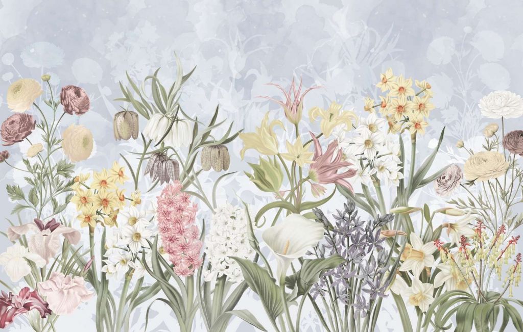 Spring Flowers - Soft Sky Blue