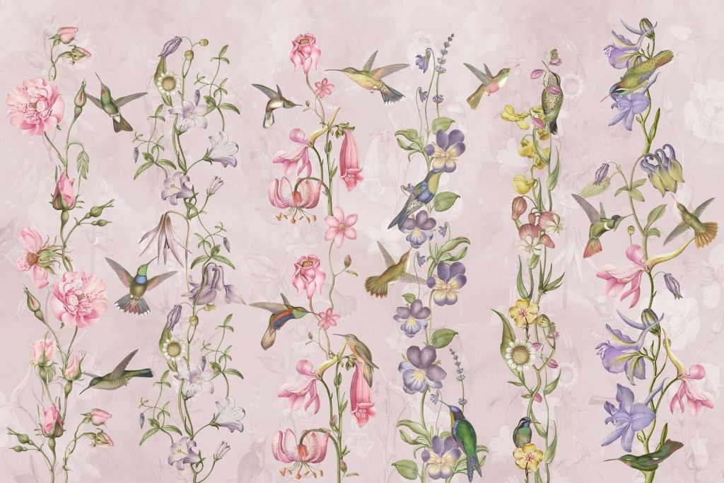 Weadow and Garden Flowers Pink