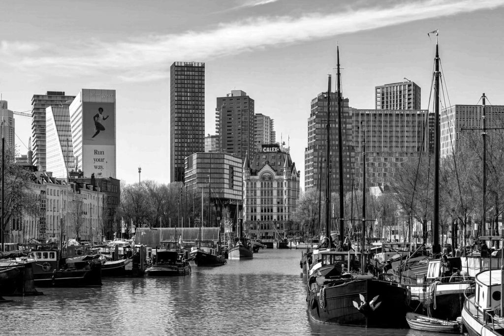 Oude Haven en Witte Huis in Monochroom