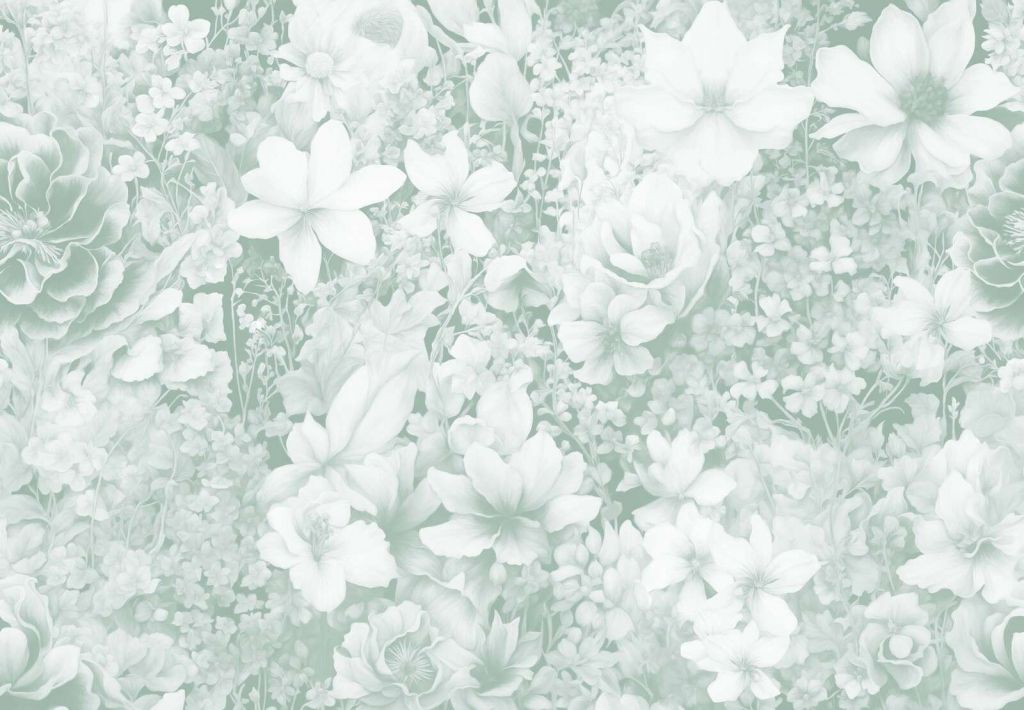 Flower festival seamless - pale blue