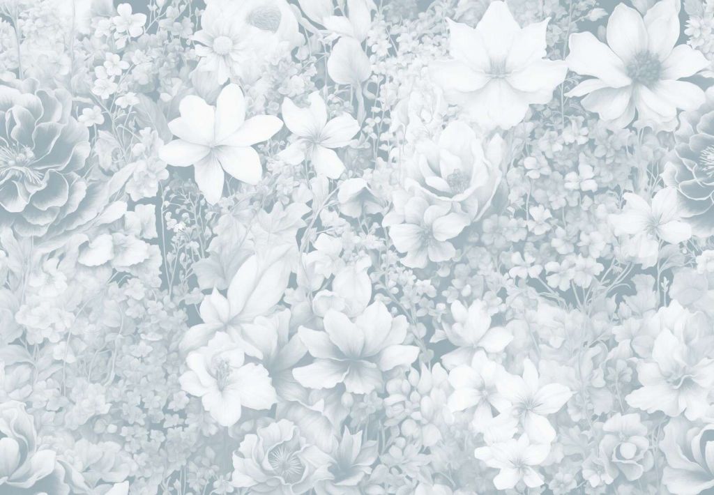 Flower festival seamless - sky blue
