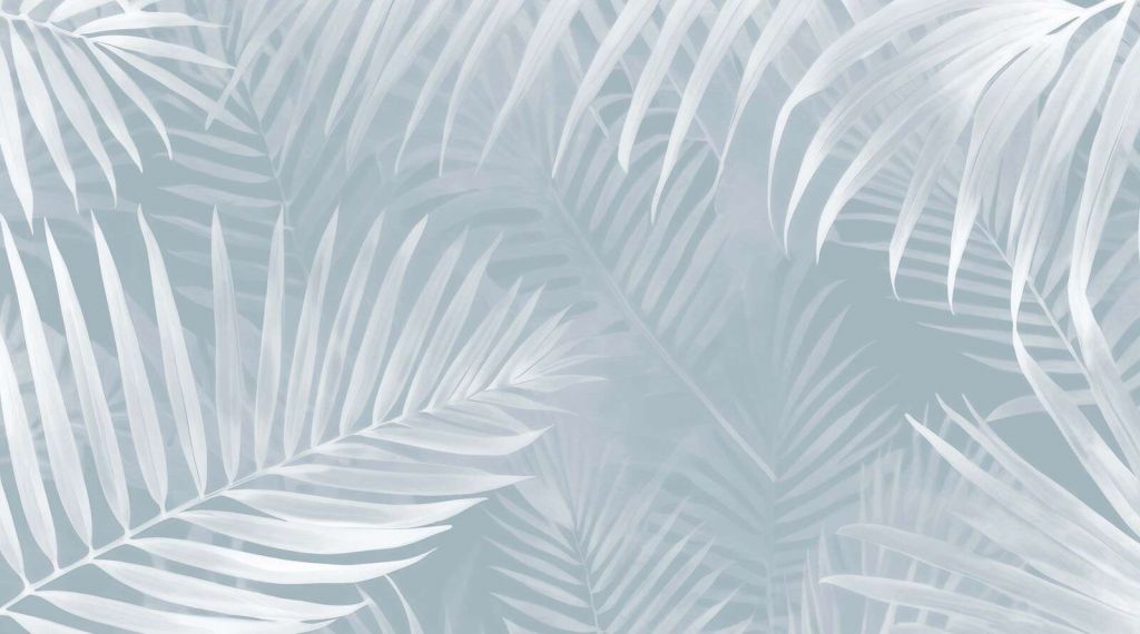 Foggy palm leaves - grey