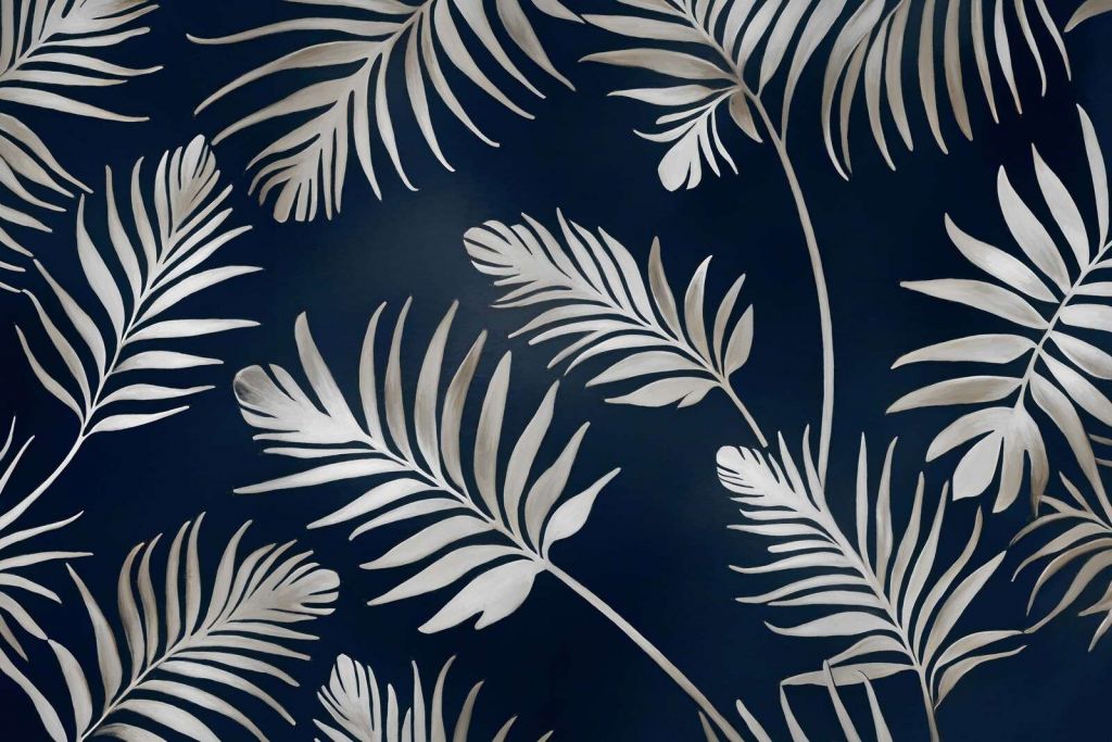 Golden leaves on dark olive green