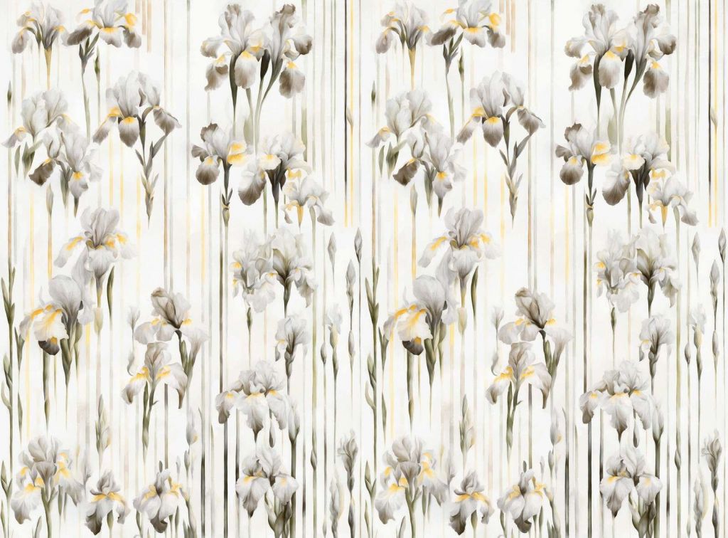 Irises and Stripes Seamless Sepia