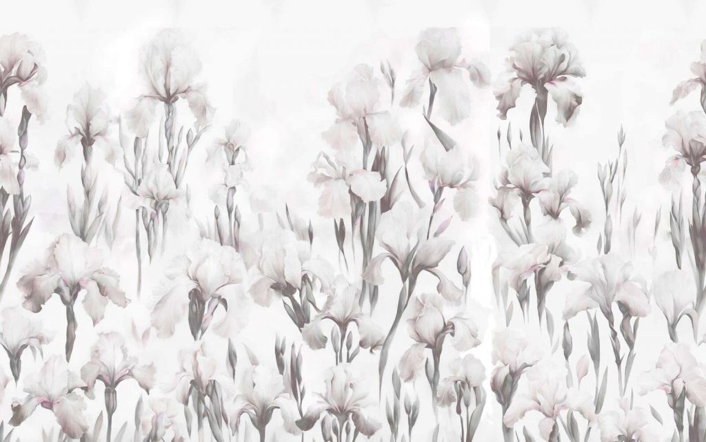 Irises Dance Seamless Soft Gray