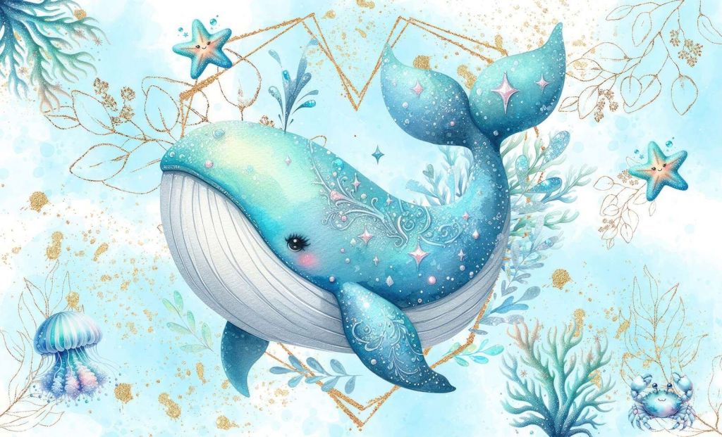 Magische walvis in oceaandromen
