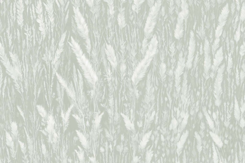 Wall of field grasses - green