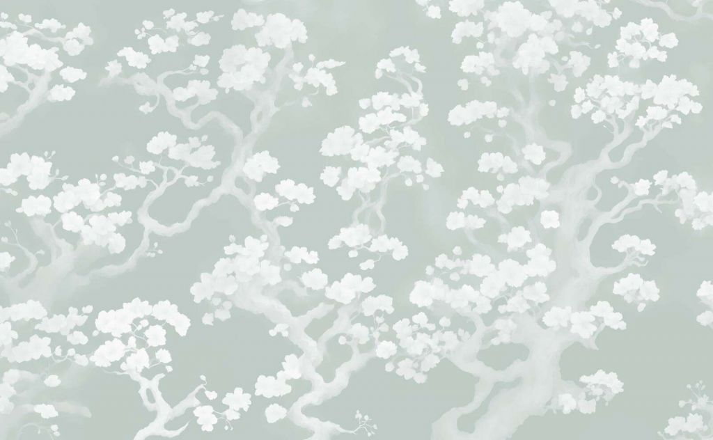 Wonderful blooming forest - mint green