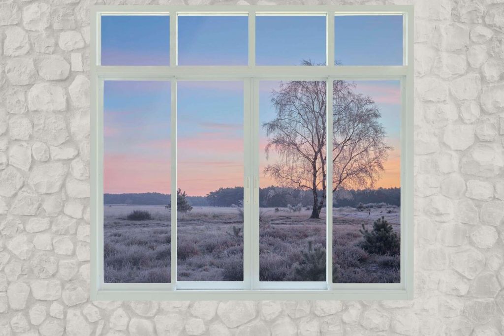 Winterlandschap bij ochtendgloren