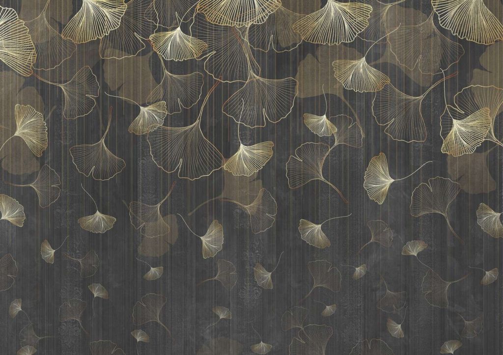 Ginkgo blaadjes in gouden nevel