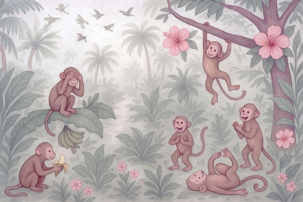 Speelse aapjes in de jungle
