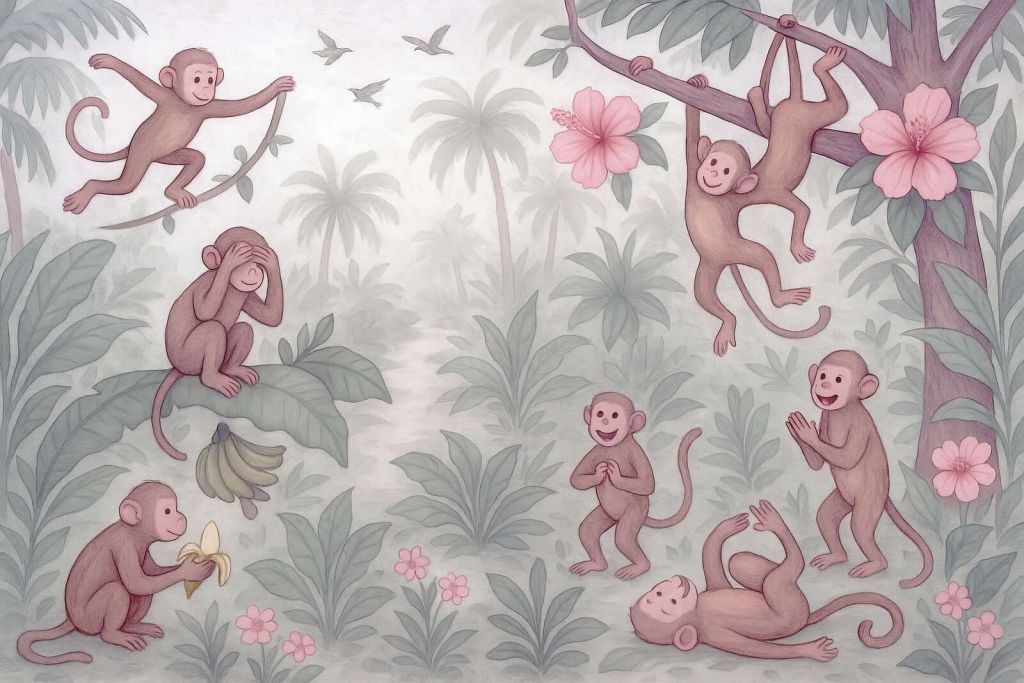 Speelse aapjes in de jungle