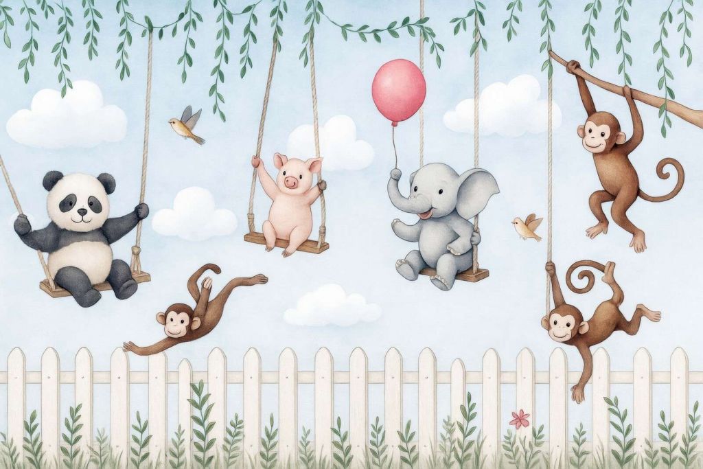 Dierenvriendjes in de speeltuin