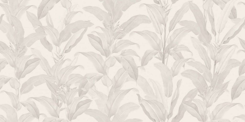 Tropische bladeren in linnenbeige