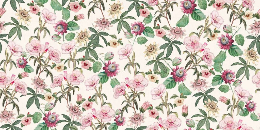 Romantische passiebloemen in crème