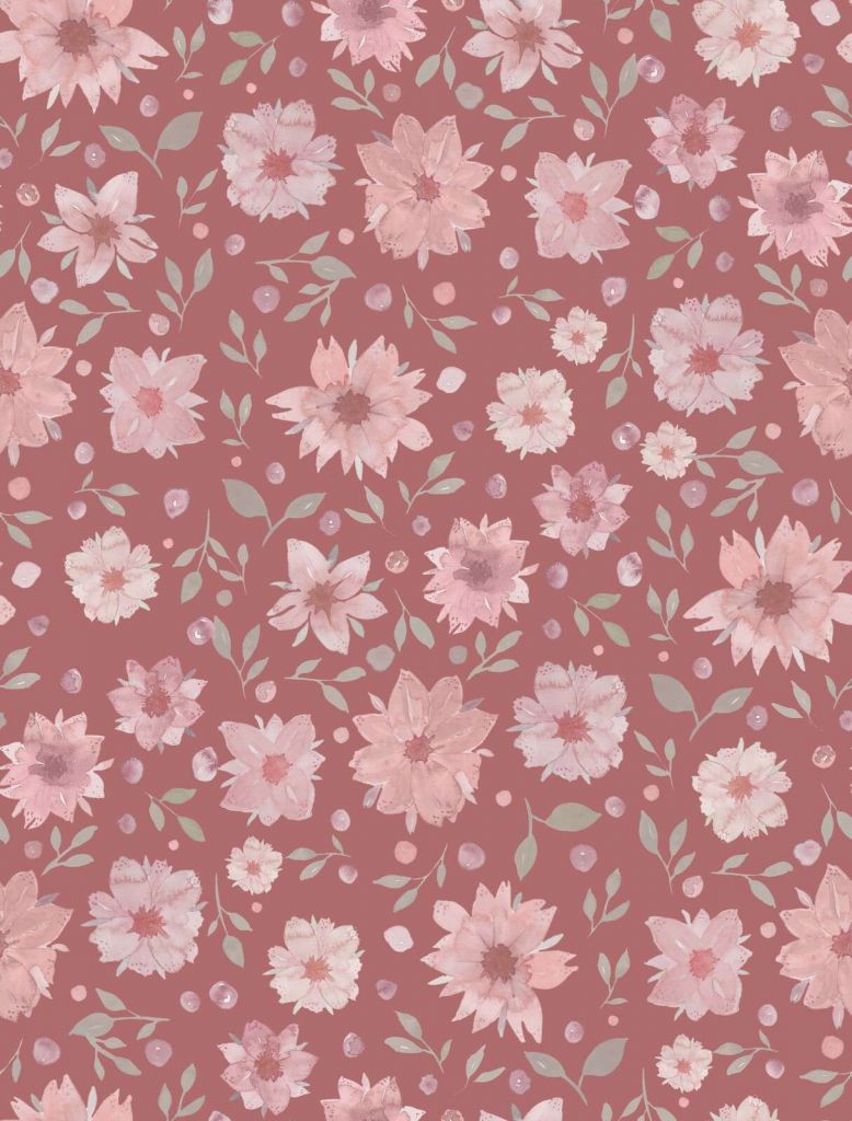 Zachte aquarelbloemen op oudroze