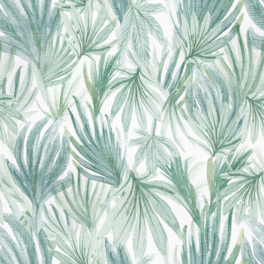 Aquarel palmbladeren in saliegroen