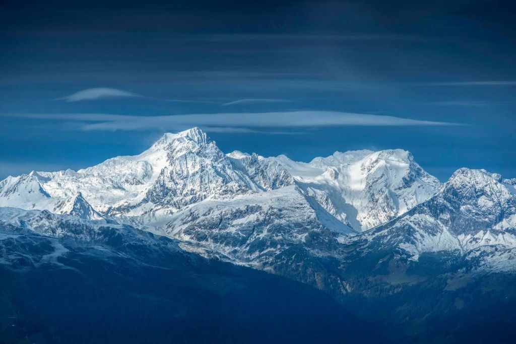 Winterlicht op alpentoppen
