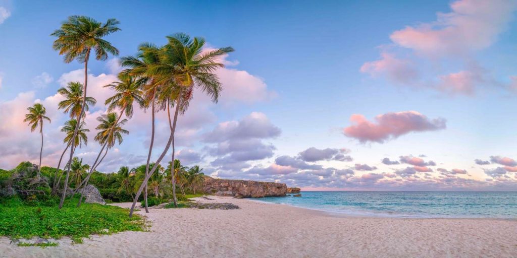 Tropical beach at dusk