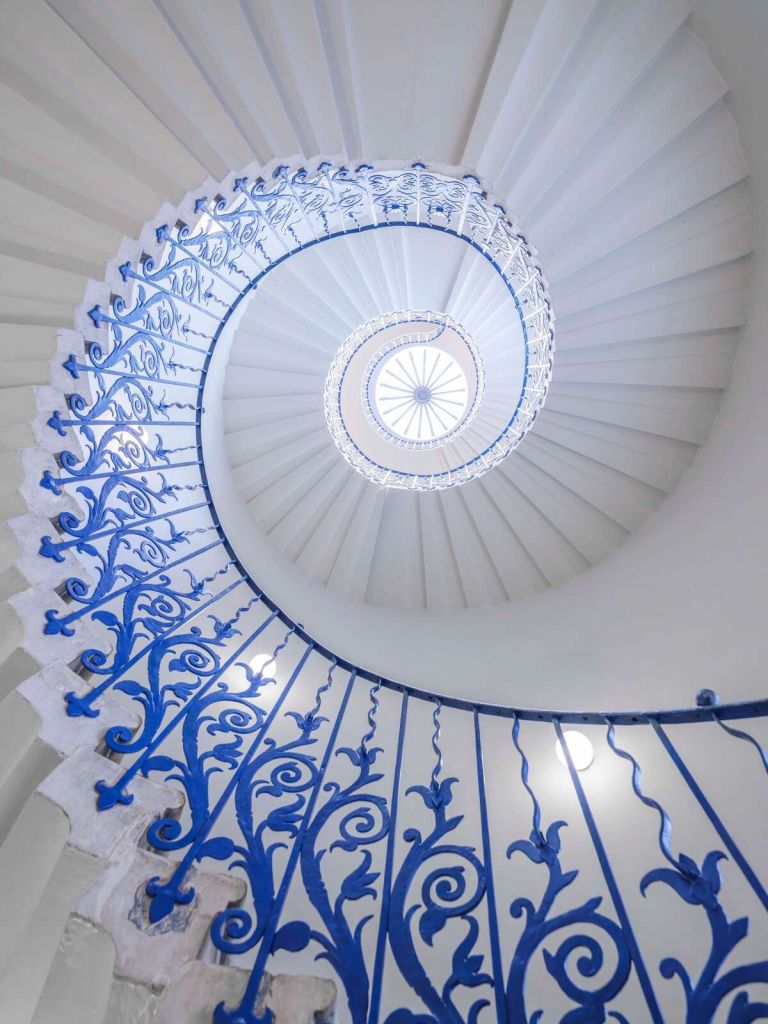 Futuristic spiral structure with central light