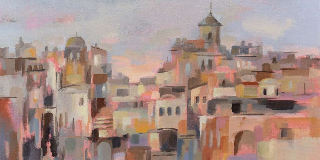 Avondlicht over warme stadsmuren