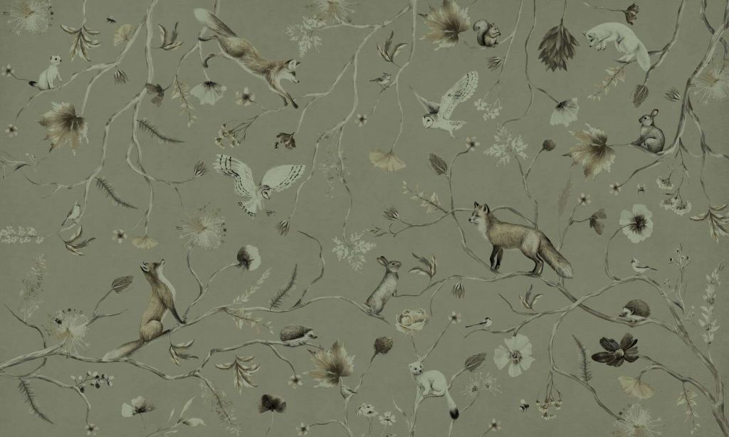 Playful Forest - Monochrome - Green