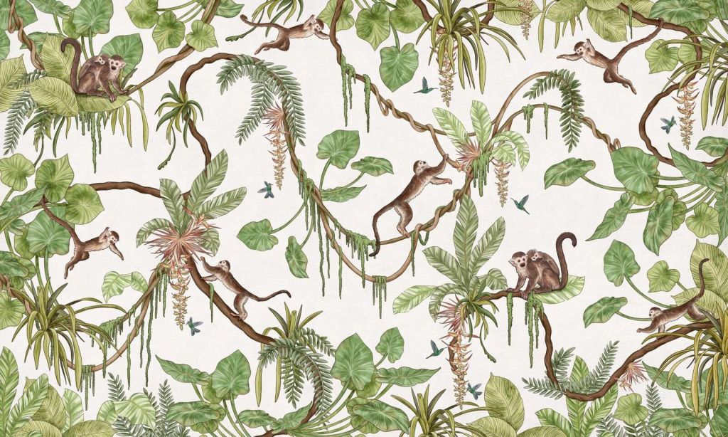 Playful Monkeys - White