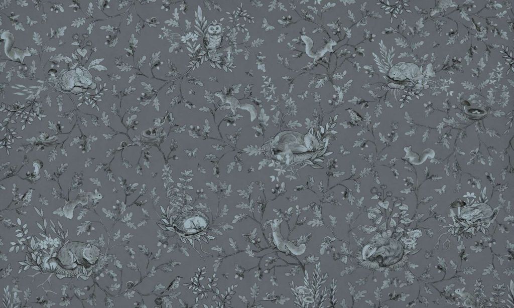 Playful Woods - Monochrome - Blue