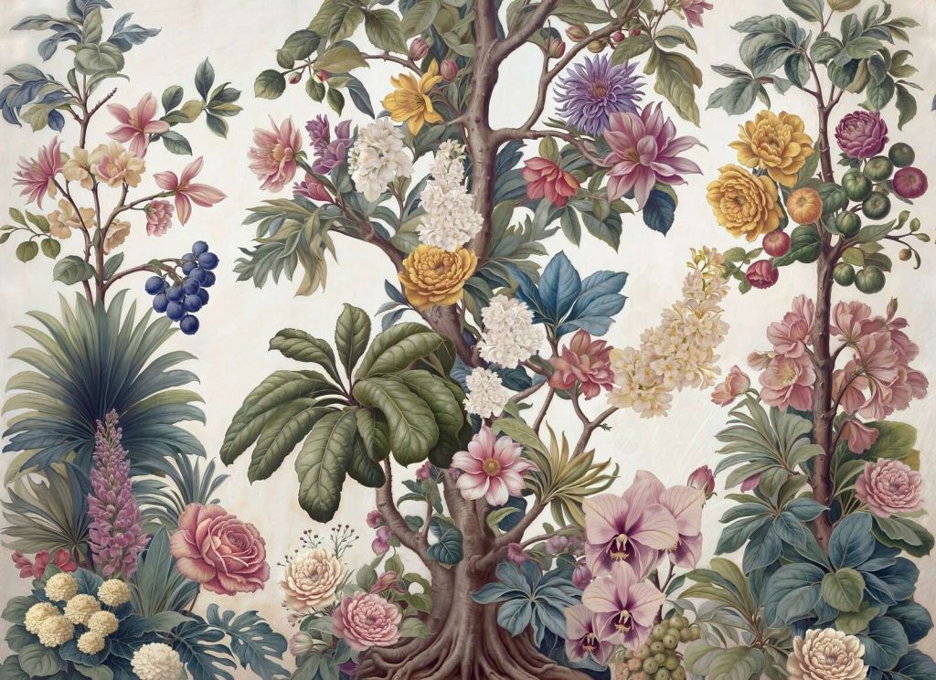 Botanische bloesemboom met bloemen