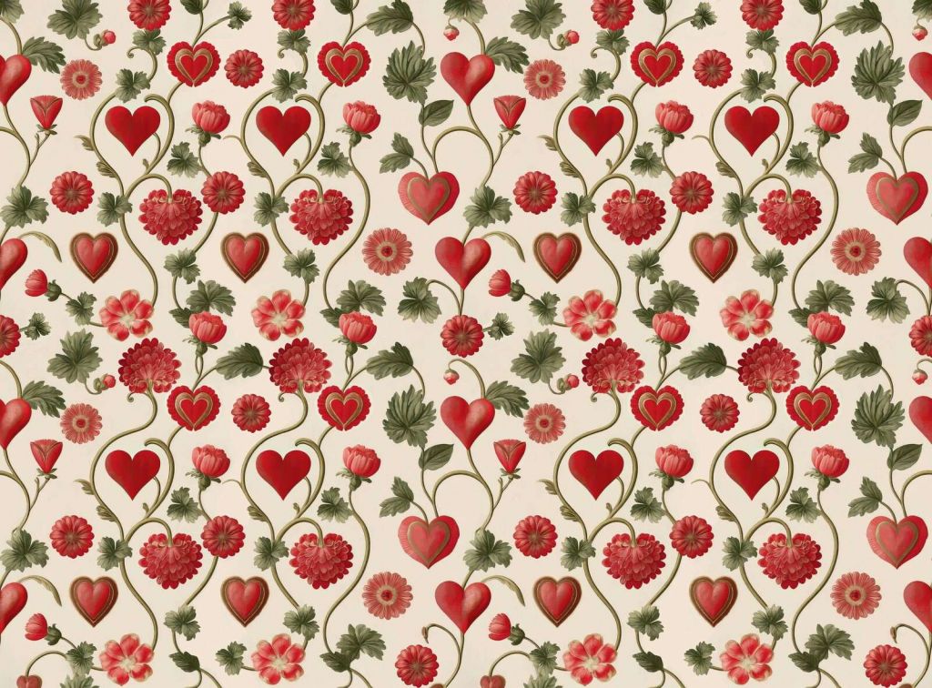 Romantische hartjes en bloemenranken