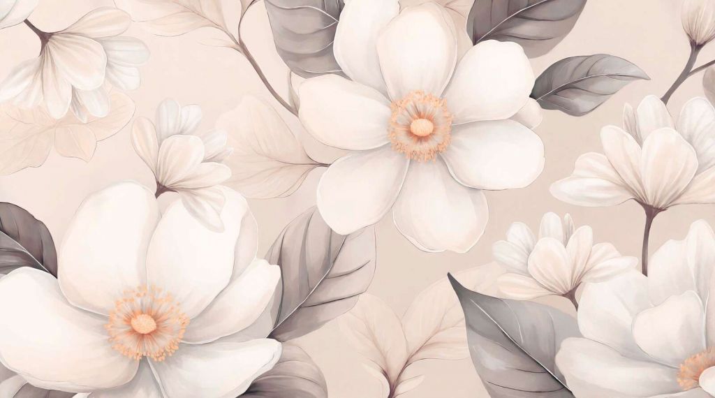Zachte magnoliabloemen in crème