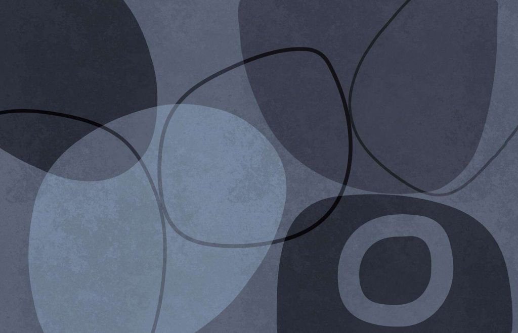 Mid Century Shape N Outline Bluish Grey