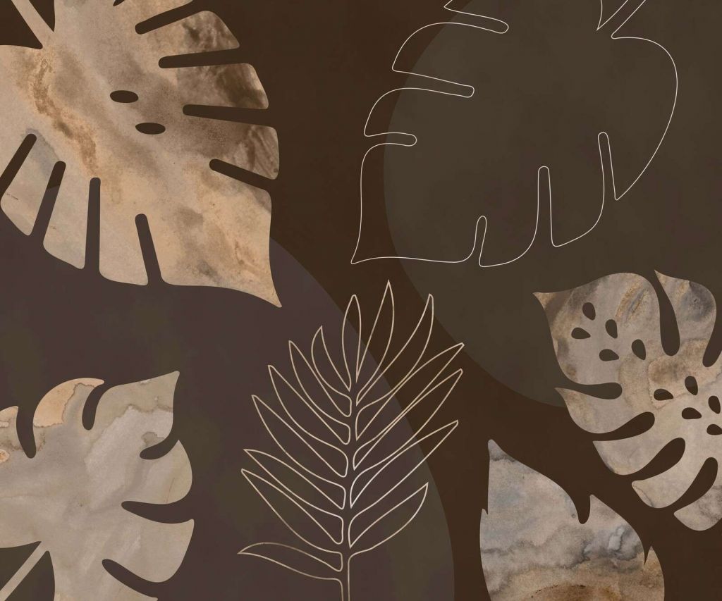 Exotic Foliage Elegance Brown Gold