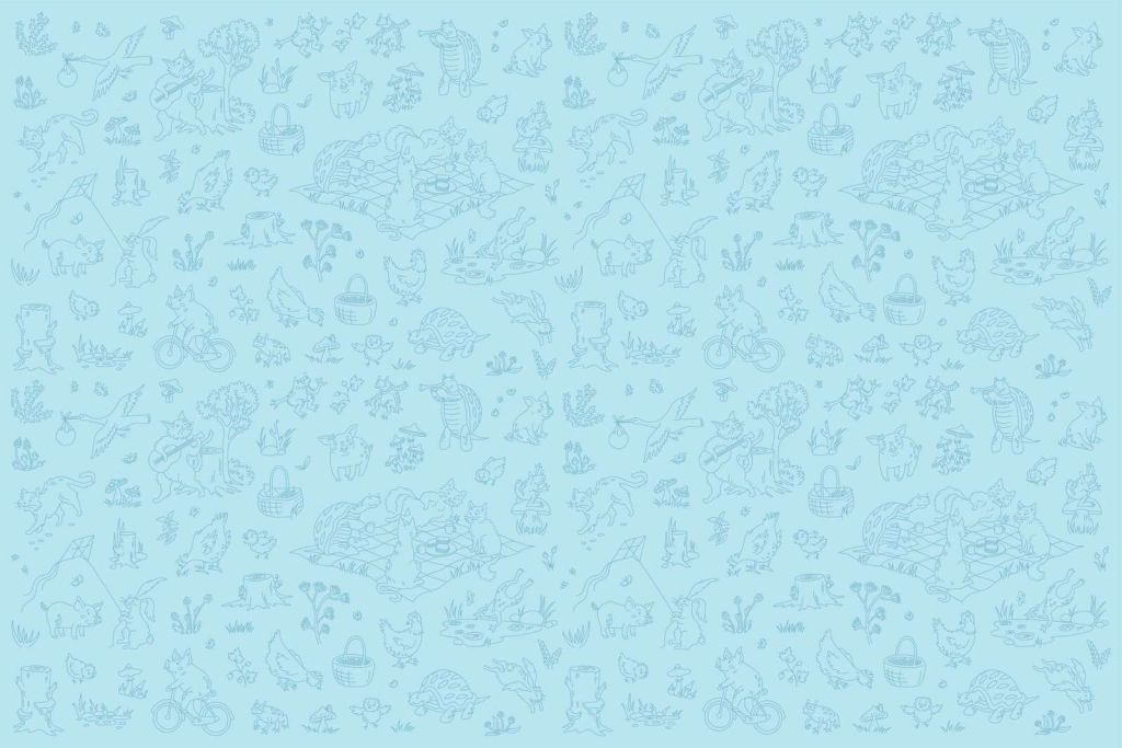 Bos dieren rustig licht blauw print