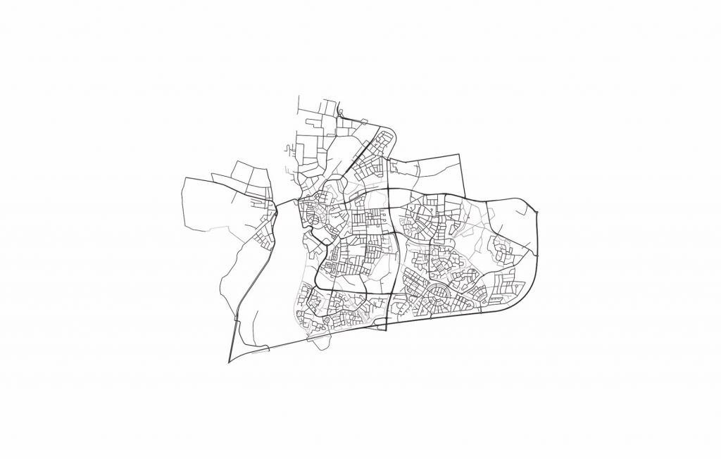 Plattegrond van Zutphen, wit 